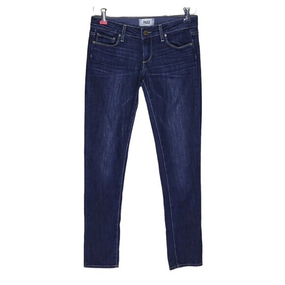 Paige Jimmy Jimmy Skinny Jeans Size 24  29X30 Low Rise Dark Wash USA Stretch - Picture 1 of 10